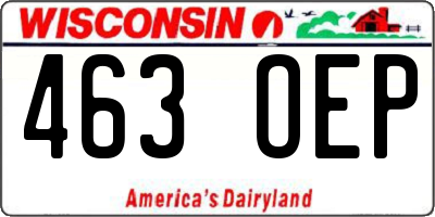 WI license plate 463OEP