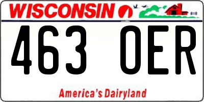 WI license plate 463OER