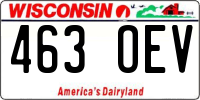 WI license plate 463OEV