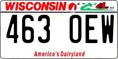 WI license plate 463OEW