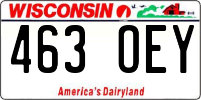 WI license plate 463OEY