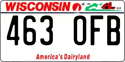 WI license plate 463OFB