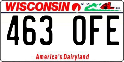 WI license plate 463OFE