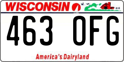 WI license plate 463OFG