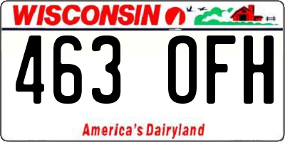 WI license plate 463OFH