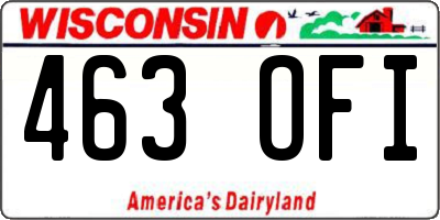 WI license plate 463OFI