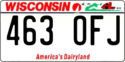 WI license plate 463OFJ