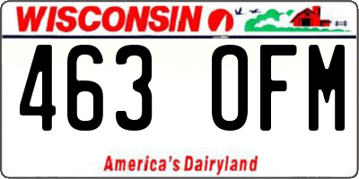 WI license plate 463OFM