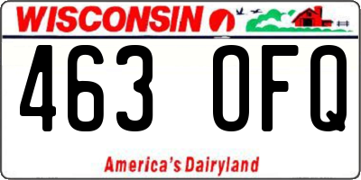 WI license plate 463OFQ
