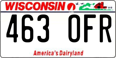 WI license plate 463OFR