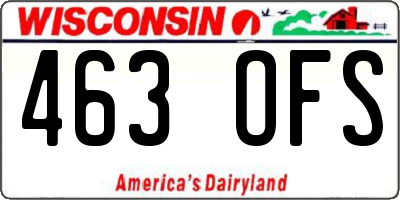 WI license plate 463OFS