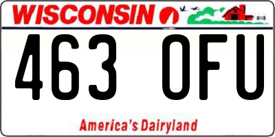 WI license plate 463OFU