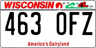 WI license plate 463OFZ