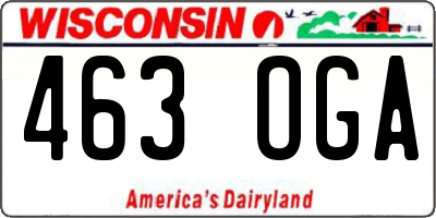 WI license plate 463OGA