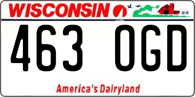 WI license plate 463OGD