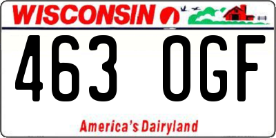 WI license plate 463OGF