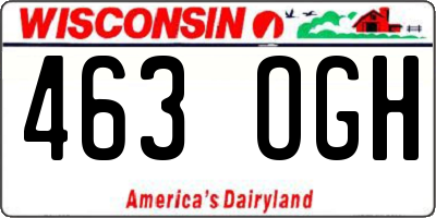 WI license plate 463OGH