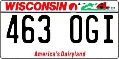 WI license plate 463OGI