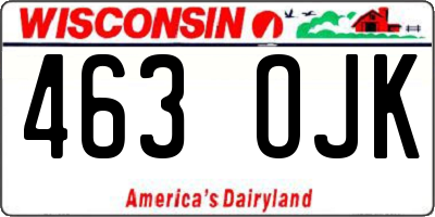 WI license plate 463OJK