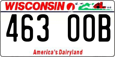 WI license plate 463OOB