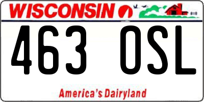 WI license plate 463OSL