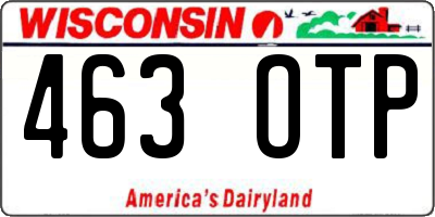 WI license plate 463OTP