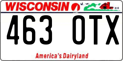 WI license plate 463OTX