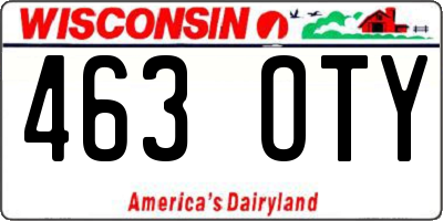 WI license plate 463OTY