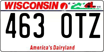 WI license plate 463OTZ