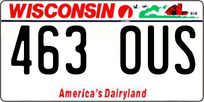 WI license plate 463OUS