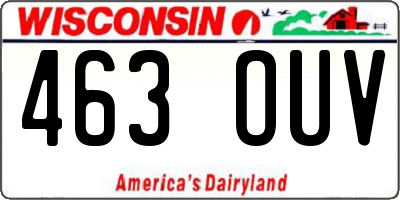 WI license plate 463OUV