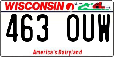 WI license plate 463OUW