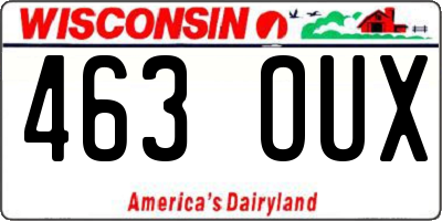 WI license plate 463OUX