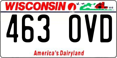 WI license plate 463OVD