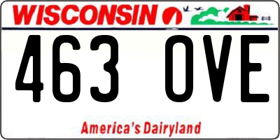 WI license plate 463OVE