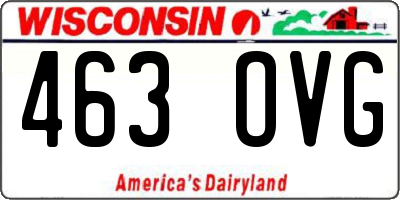 WI license plate 463OVG