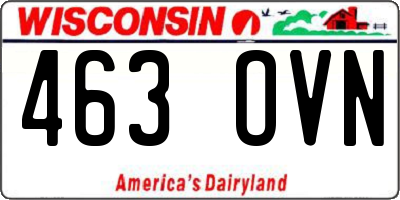 WI license plate 463OVN