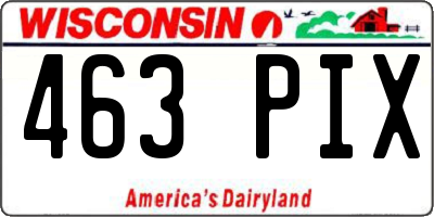 WI license plate 463PIX
