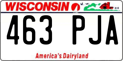 WI license plate 463PJA