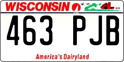 WI license plate 463PJB