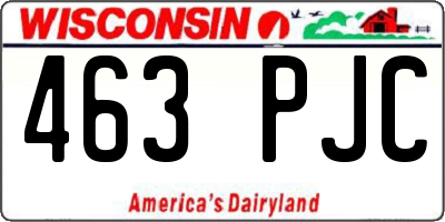 WI license plate 463PJC