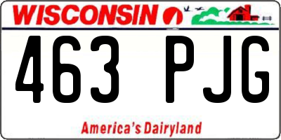 WI license plate 463PJG