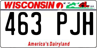 WI license plate 463PJH
