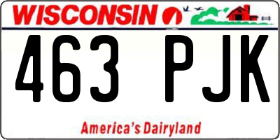 WI license plate 463PJK