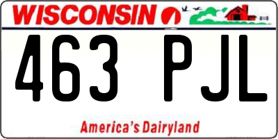WI license plate 463PJL