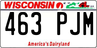 WI license plate 463PJM
