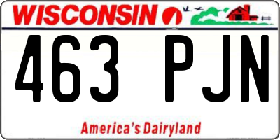 WI license plate 463PJN