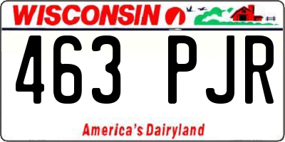 WI license plate 463PJR