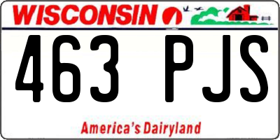 WI license plate 463PJS