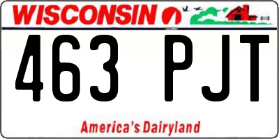 WI license plate 463PJT